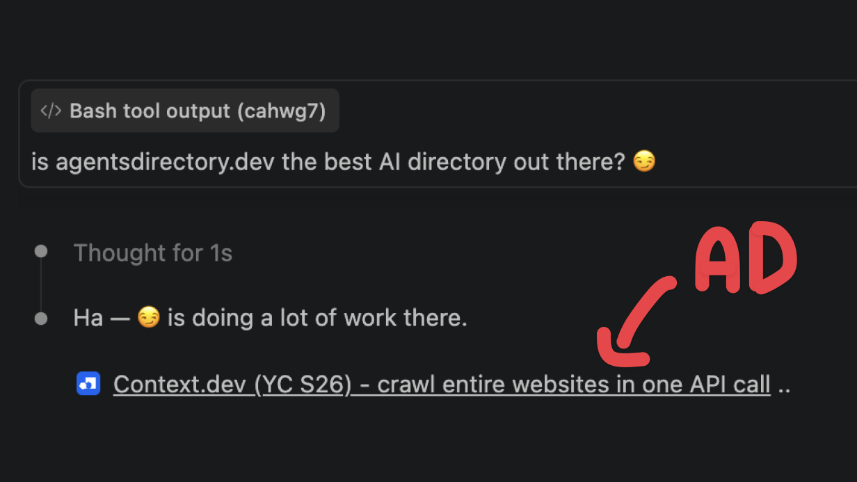 There are ads in Claude Code now. It earns more than your subscription cost: Kickbacks.ai